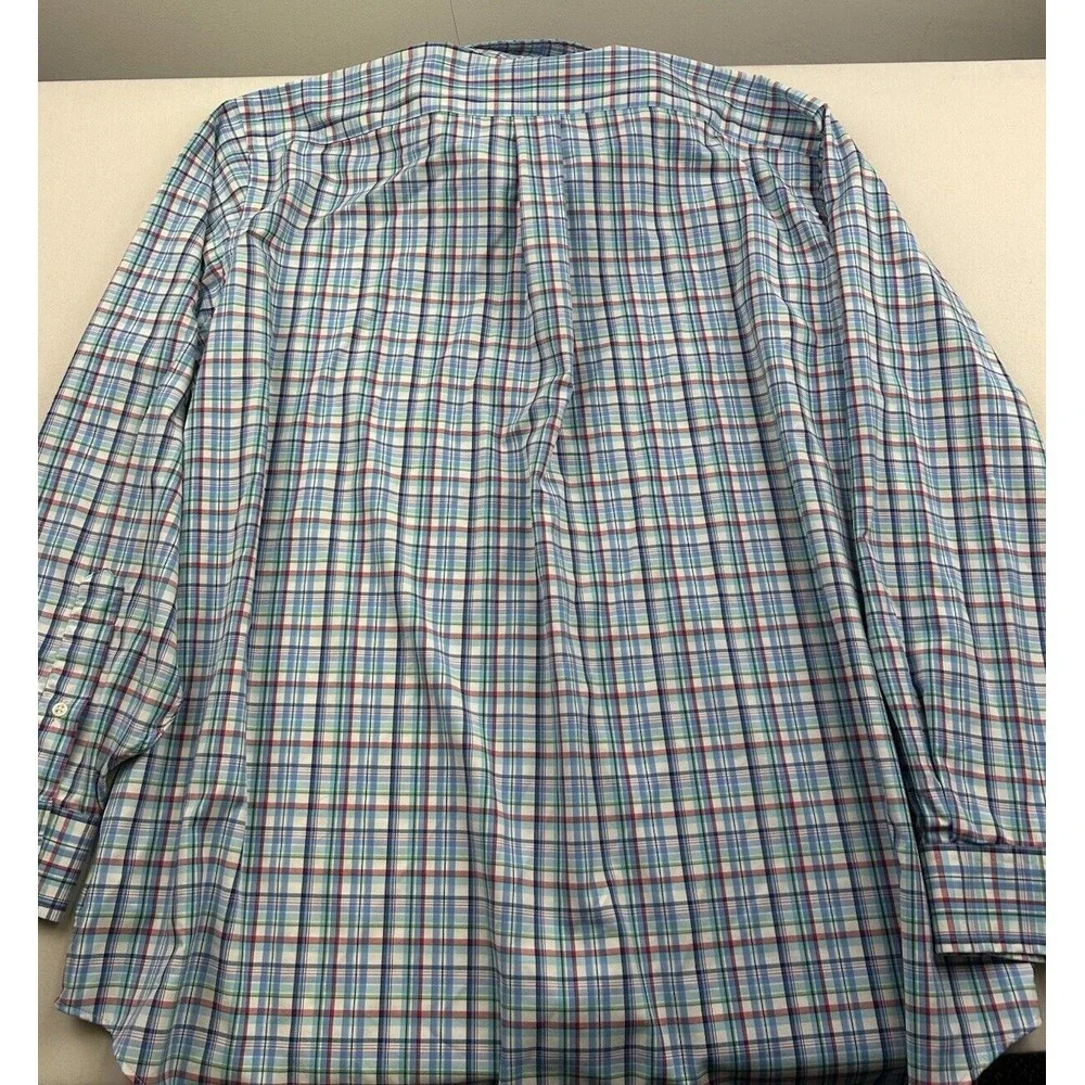 Polo Ralph Lauren Performance Shirt 1XB Blue Green Red White Check Long Sleeve‎